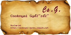 Csoknyai Győző névjegykártya